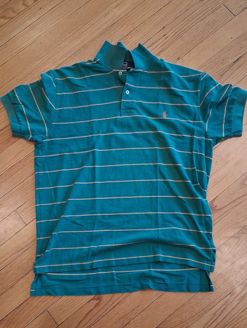 Ralph Lauren Teal Green Striped Polo